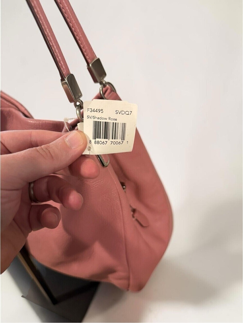 COACH Phoebe Pebbled Leather Shoulder Hand Bag Shadow Rose Pink NWT F34495 - Picture 9 of 16